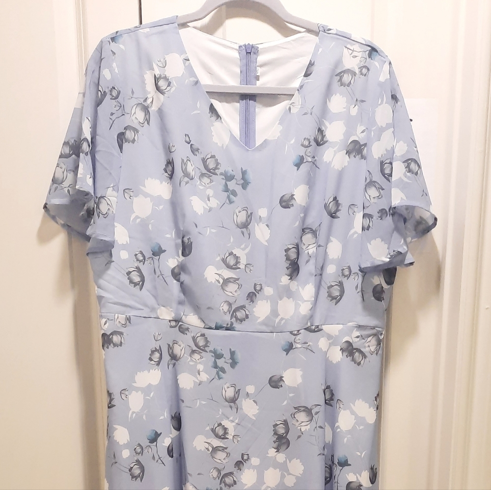 Blue floral long dress